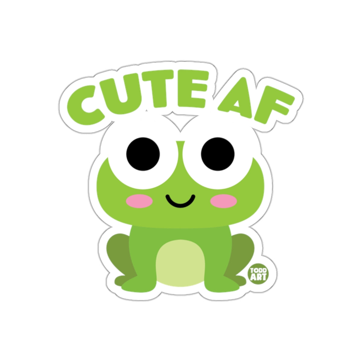 Cute AF Green Frog Sticker for Kids and Adults to Enjoy