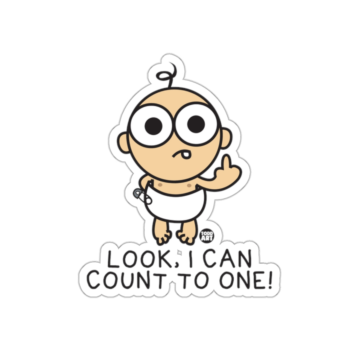 Funny Look I Can Count To One Sticker Product