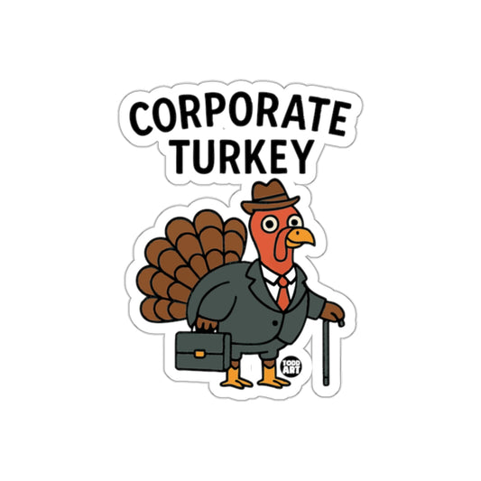 Corporate Turkey Funny Cartoon Office Worker Sticker