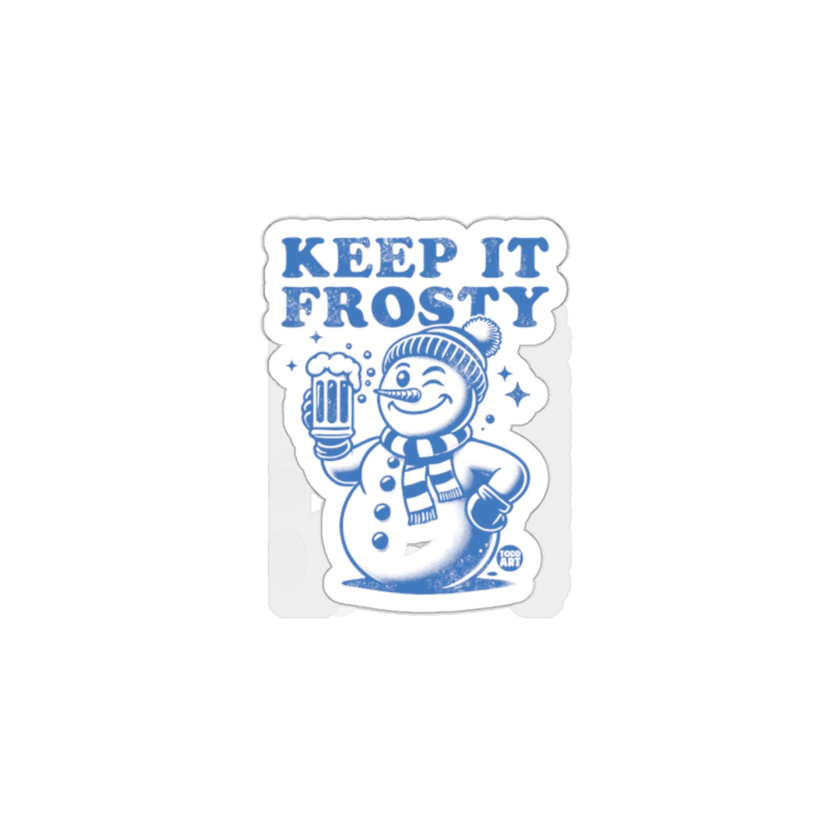 Keep It Frosty Snowman Sticker for Holiday Cheer
