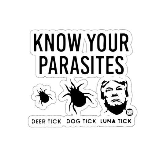 KNOW YOUR PARASITES Deer Tick Dog Tick Luna Tick sticker product type