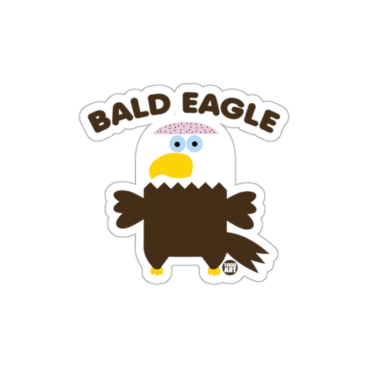 Bald Eagle Cartoon Sticker for Kids and Adults
