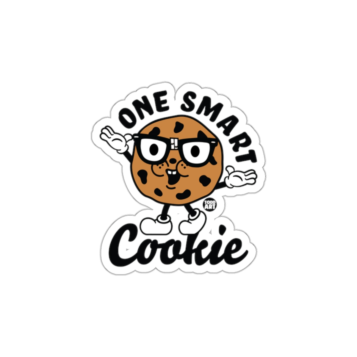 One Smart Cookie Sticker Cartoon Character with Glasses