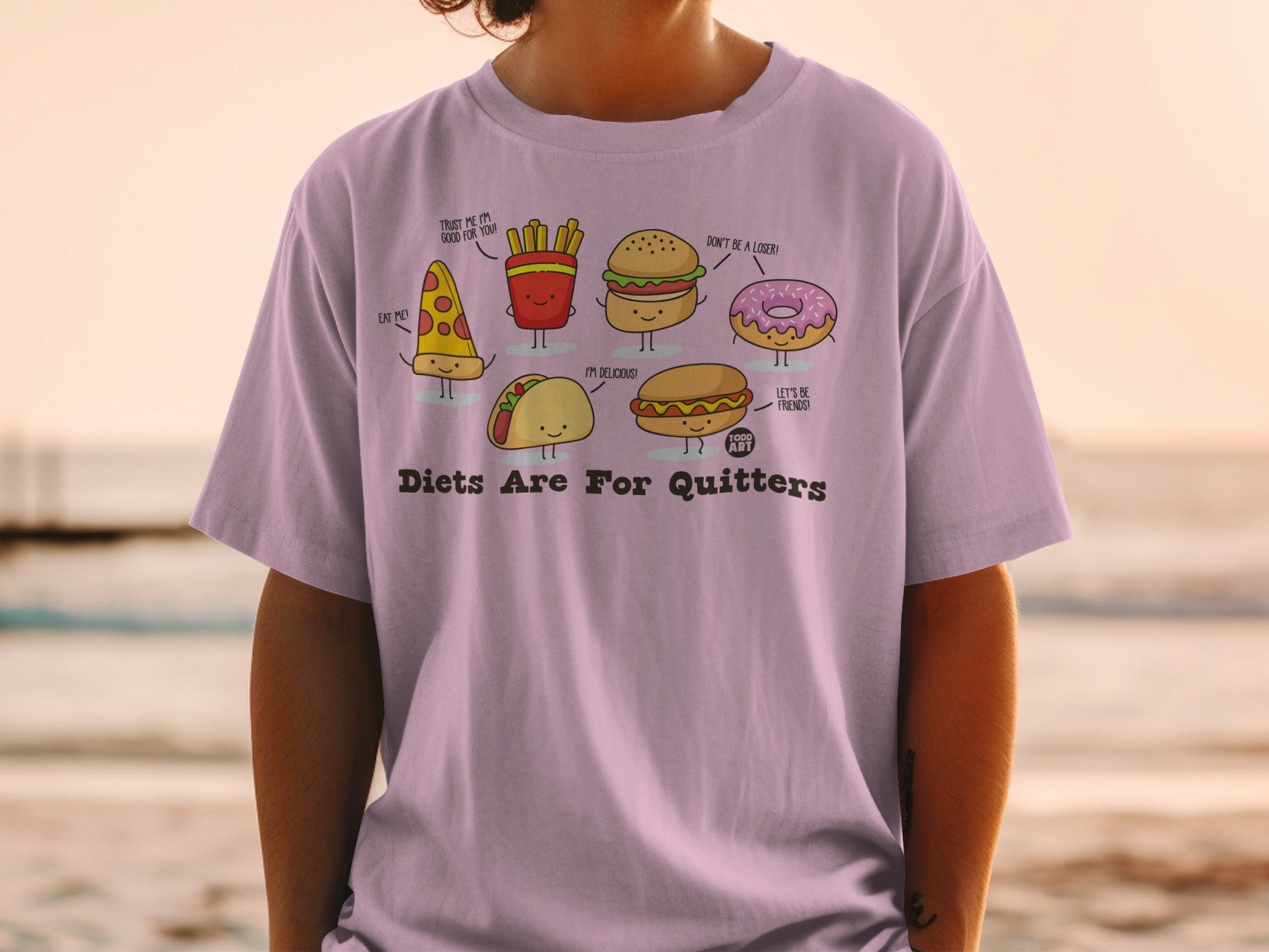 Diets Are For Quitters Funny Food Graphic T-Shirt