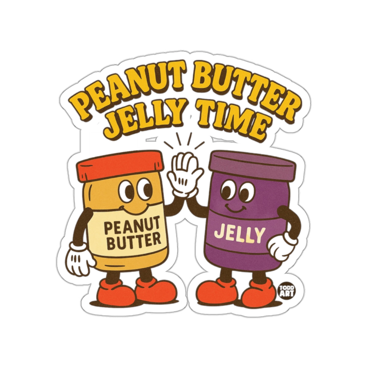 Peanut Butter Jelly Time High Five Sticker