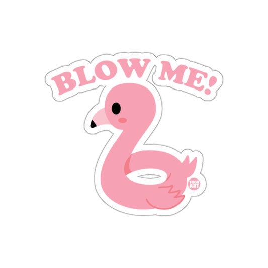 Cute Pink Flamingo Blow Me Humor Sticker