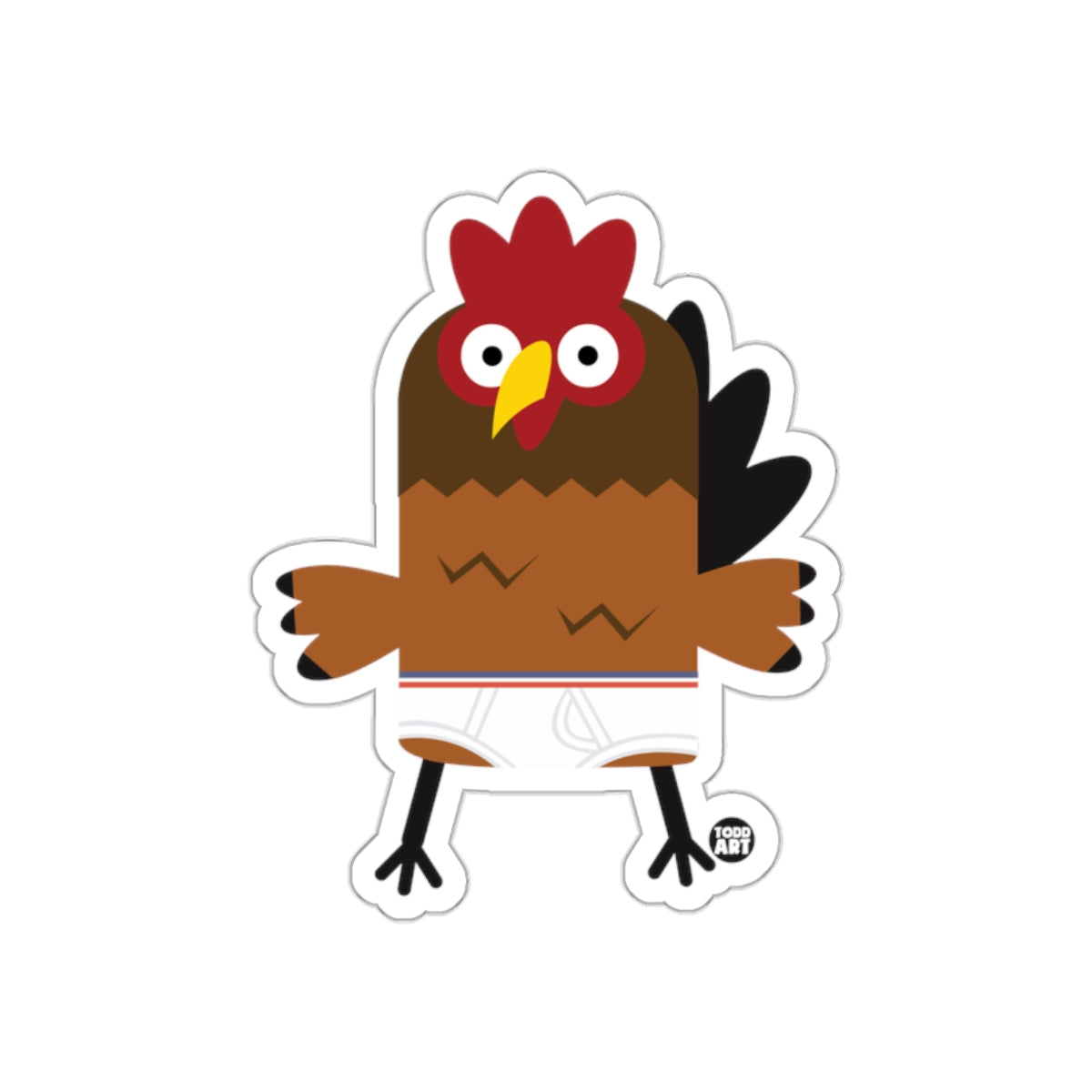 Cute Cartoon Chicken Character Sticker for Decor