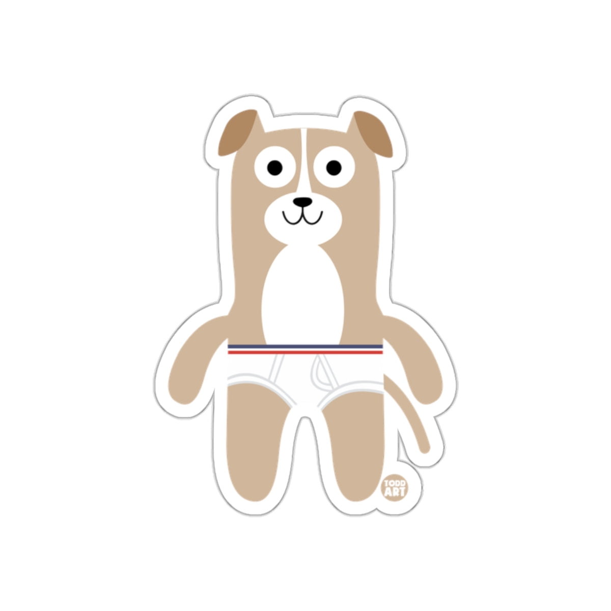 Cute Cartoon Dog Wearing Underpants Sticker