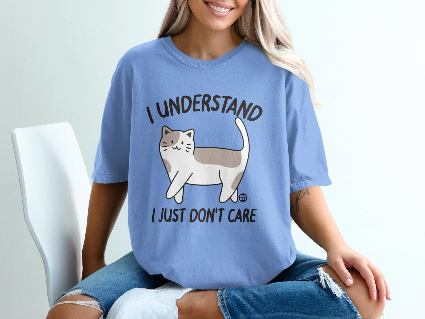 I Understand I Just Don't Care Cat Graphic Tee