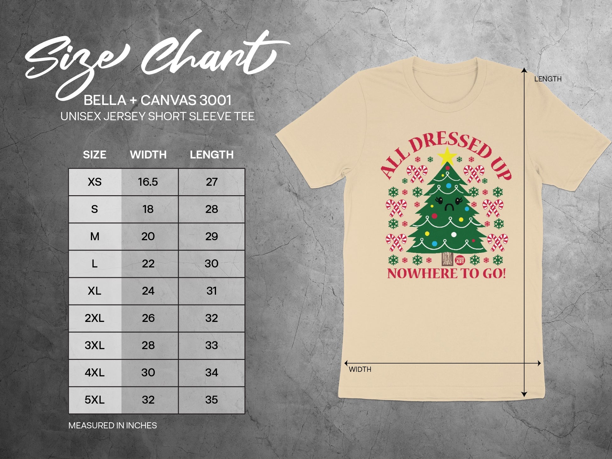 All Dressed Up Nowhere To Go Christmas Tee