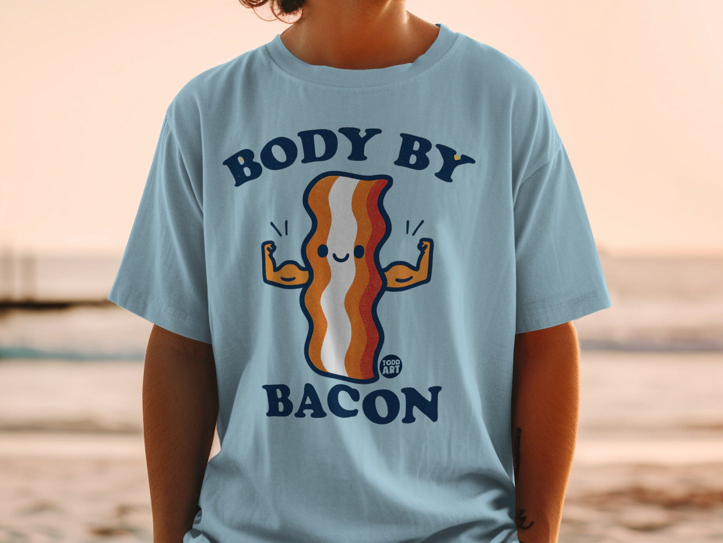Body By Bacon Graphic T-Shirt Funny Fitness Apparel