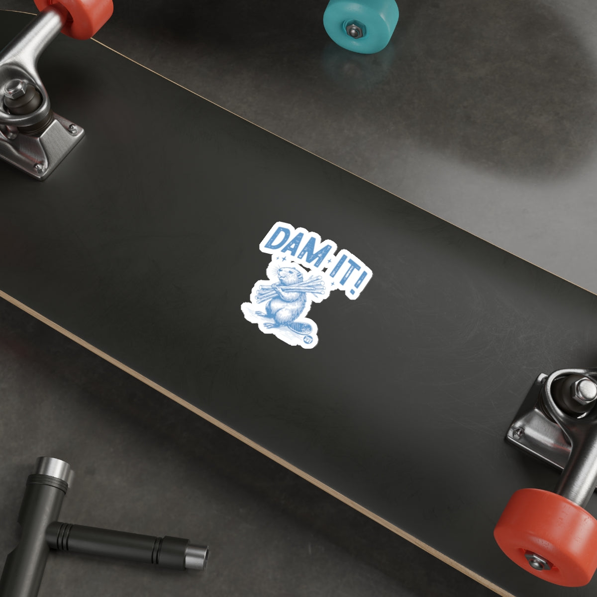 Dam It Beaver Graphic Sticker for Skateboard Decor