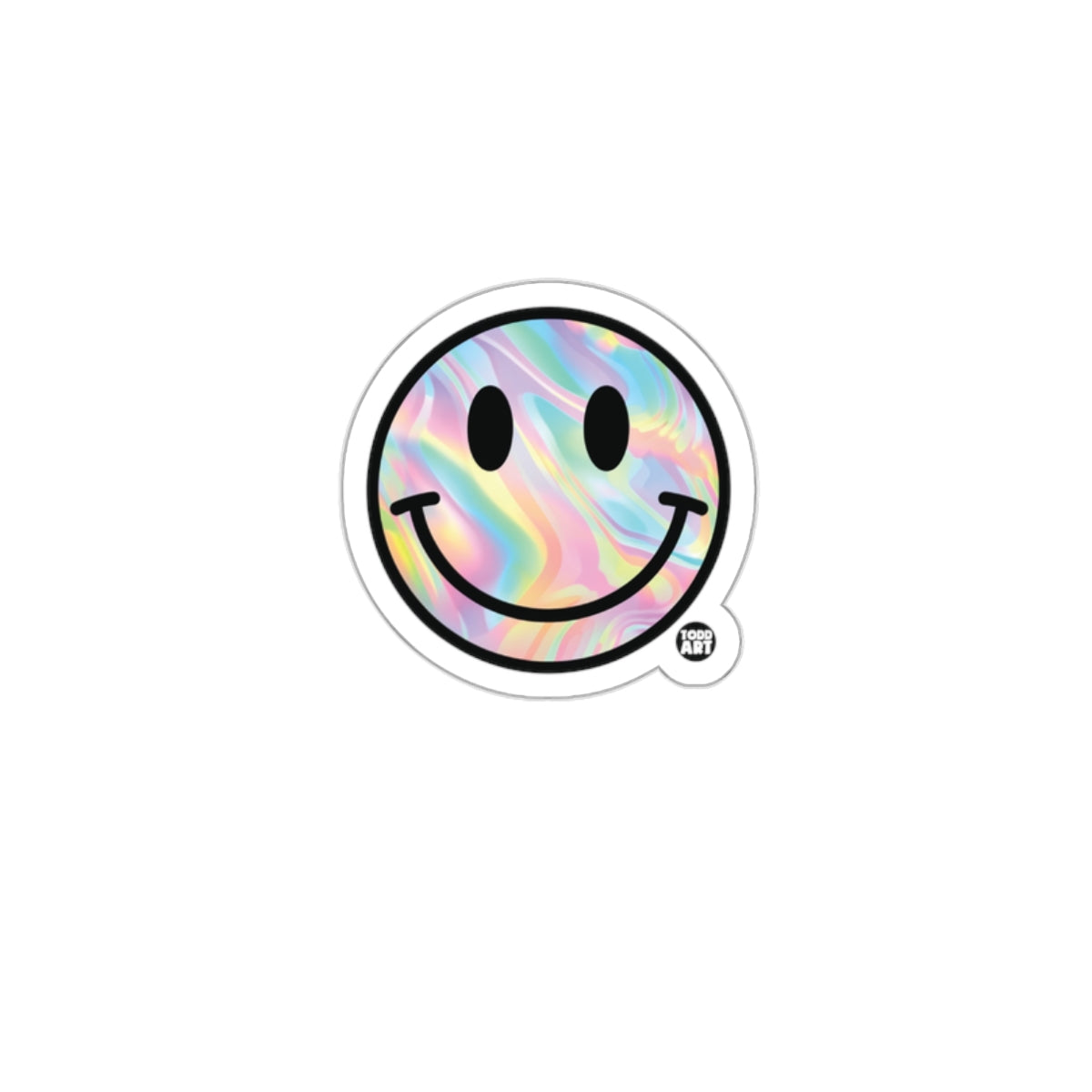 Holographic Smile Face Design with Todd Art Sticker