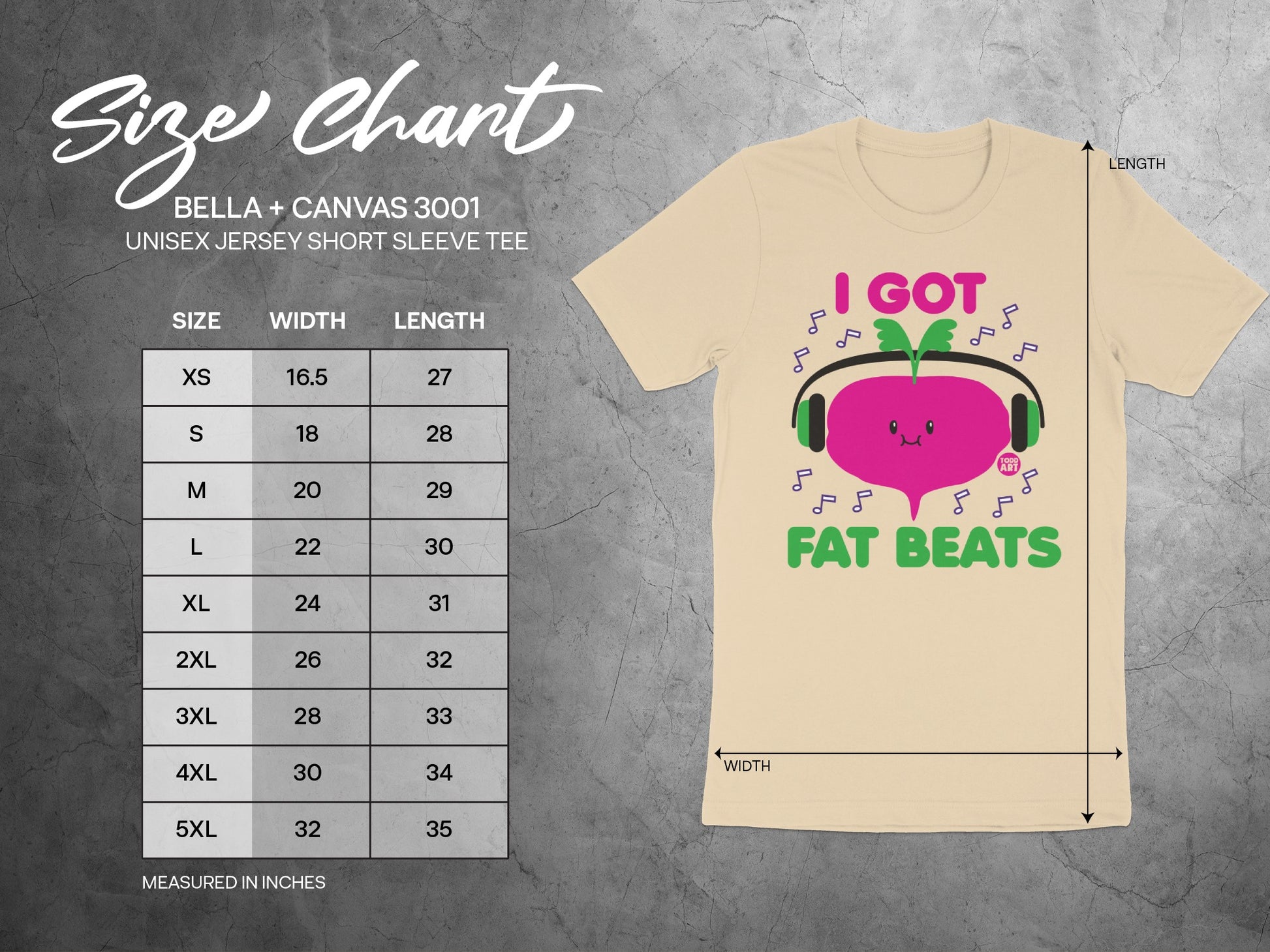 Fun Headphone-Wearing Beet Themed T-Shirt