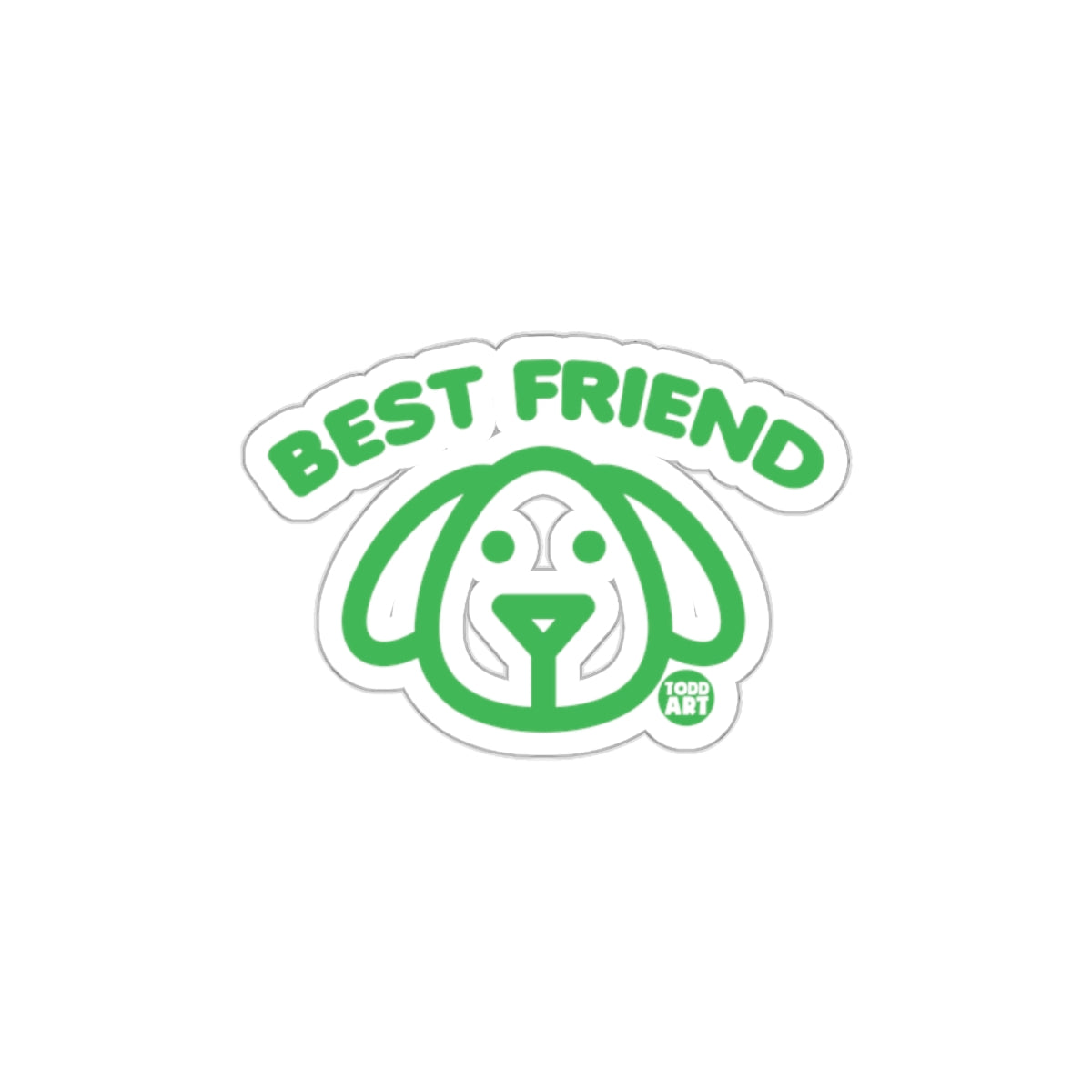 Best Friend Cute Cartoon Dog Sticker Todd Art