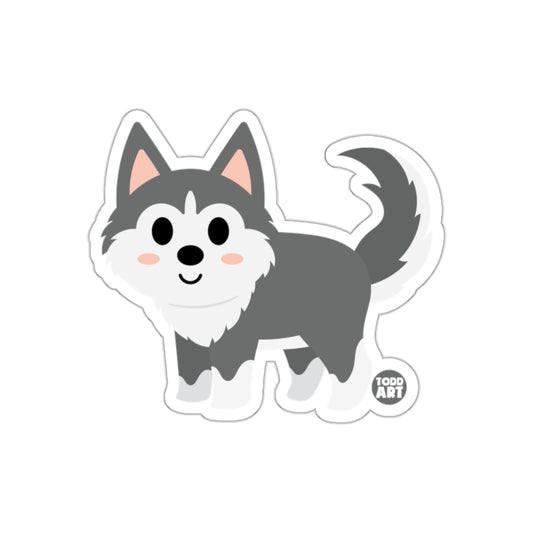 Cute Cartoon Husky Dog Sticker Adorable Art Decal