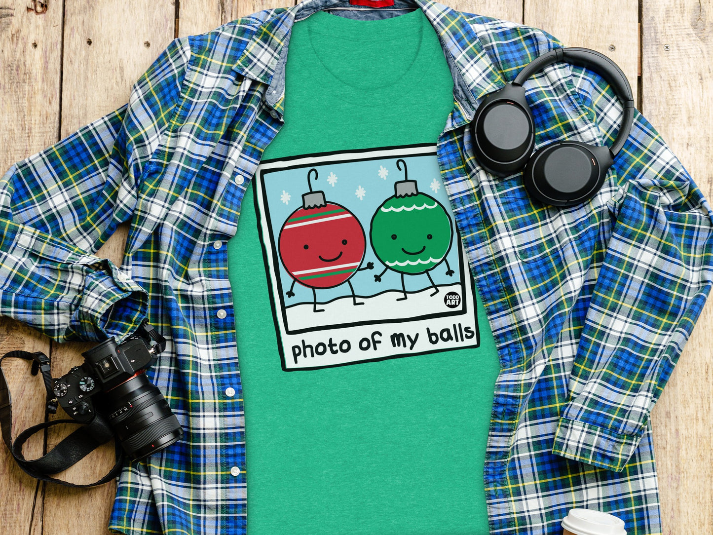 Funny Ornament Balls Graphic Tee Festive Shirt