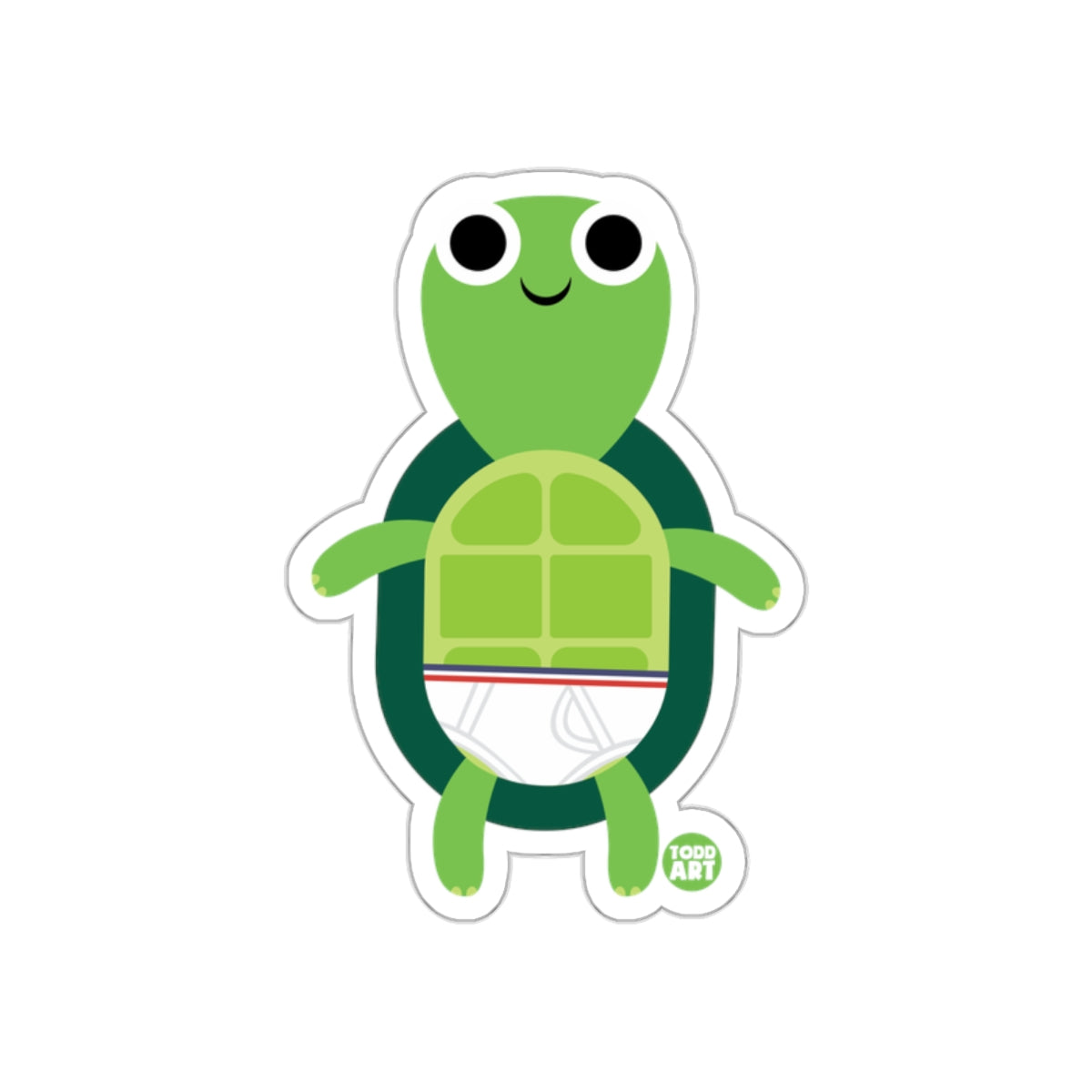 Cute Cartoon Turtle with Diaper Sticker Product