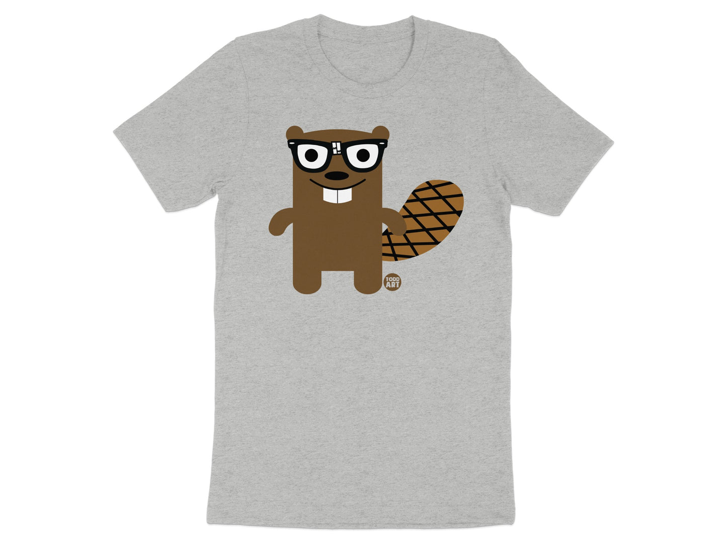 Cute Cartoon Beaver in Glasses Graphic Tee Product
