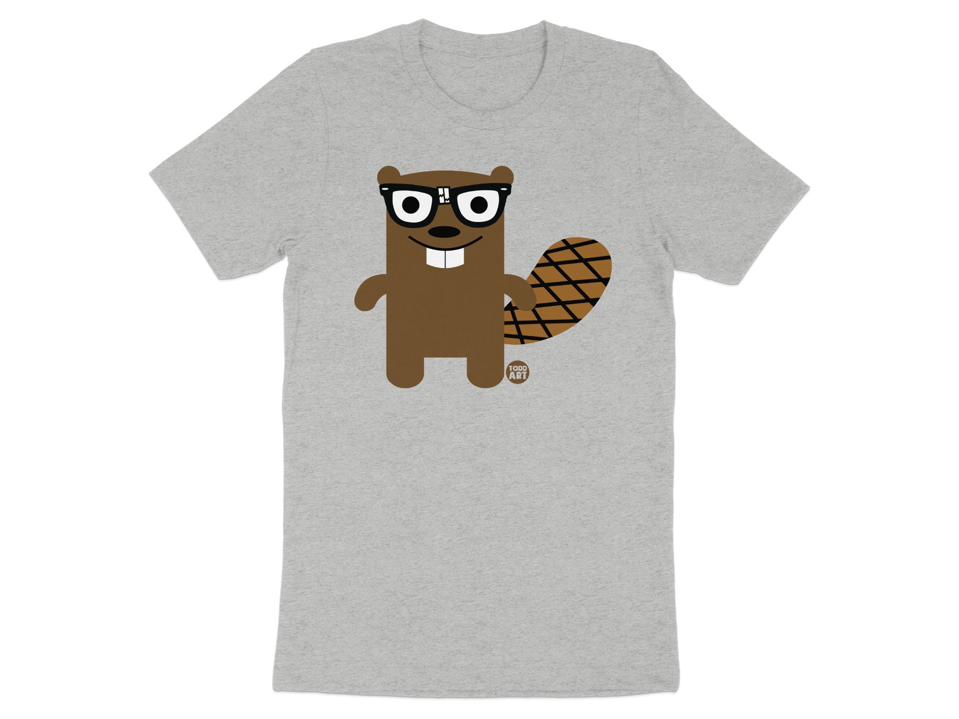 Cute Cartoon Beaver in Glasses Graphic Tee Product