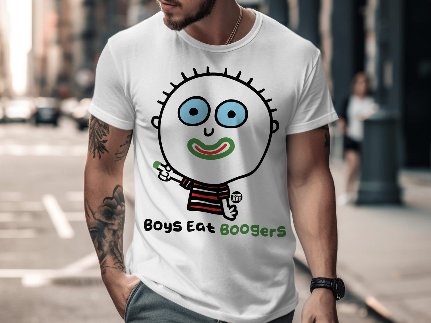 Funny Boys Eat Boogers Cartoon Graphic Tee product