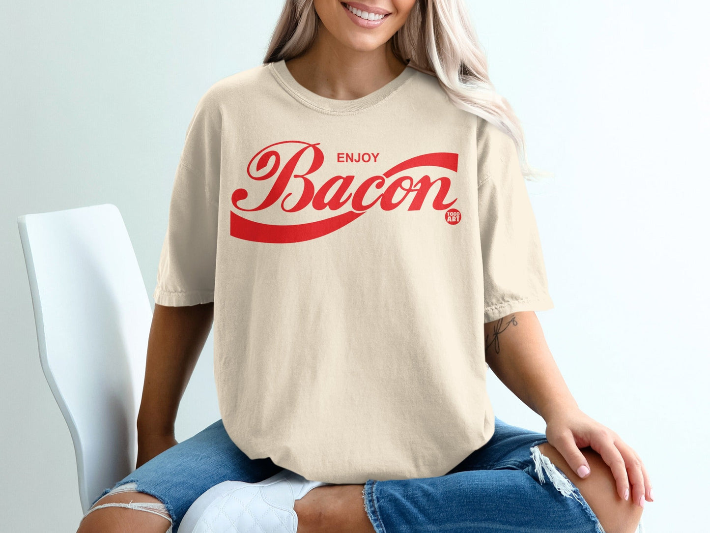 Enjoy Bacon Graphic Casual T-Shirt for Food Lovers
