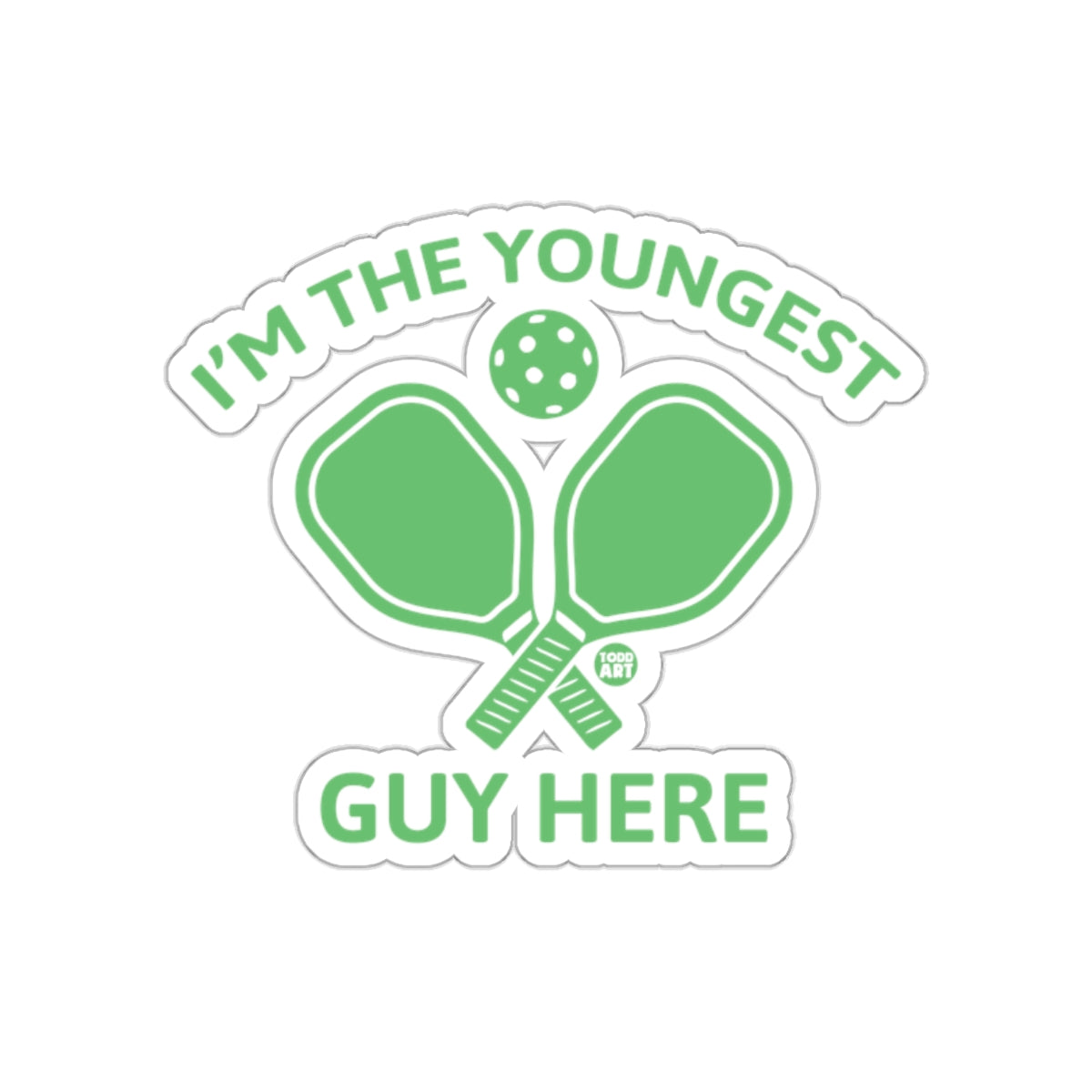 I Am The Youngest Guy Here Pickleball Design Stickers