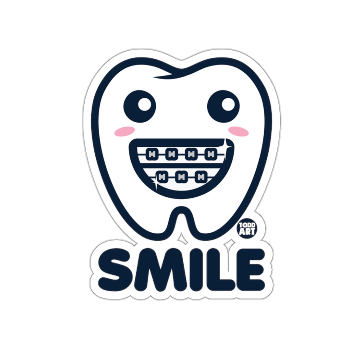 Smile Tooth With Braces Cartoon Sticker Product