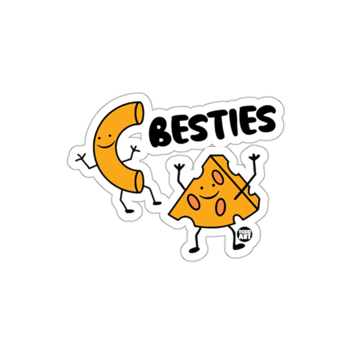 Macaroni Cheese Besties Fun Sticker Graphic Design