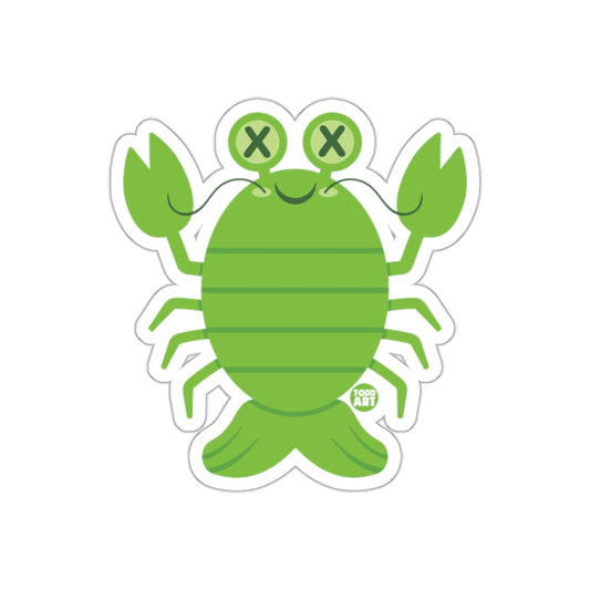 Happy Green Cartoon Crustacean Sticker  Kids Fun Decor