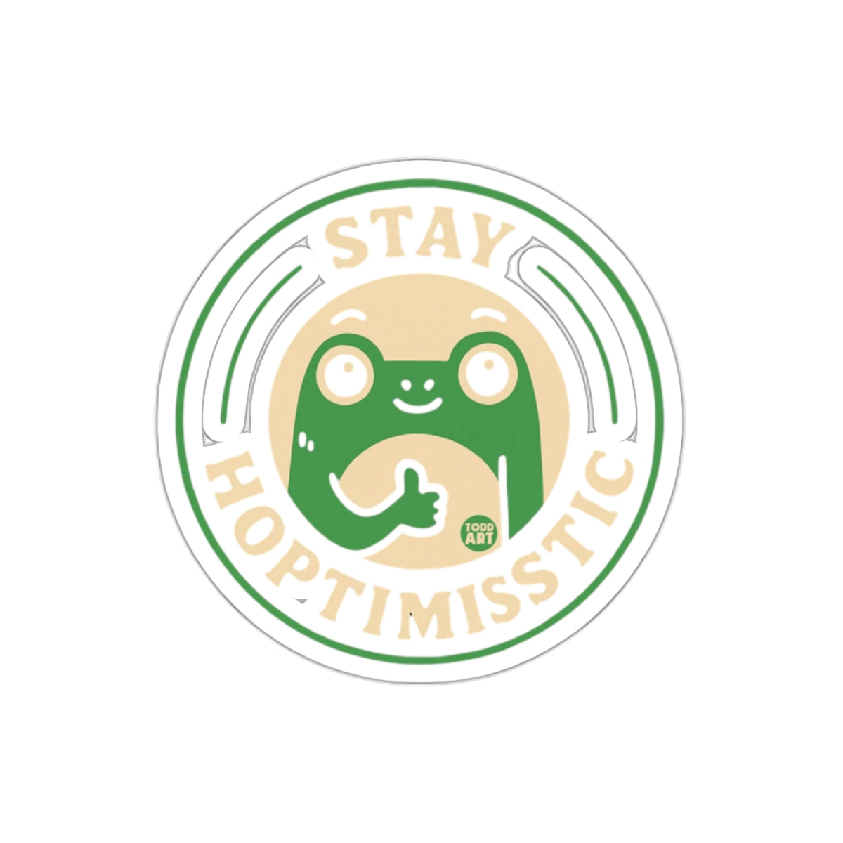 Stay Hoptimisstick Sticker with a Cute Frog Design