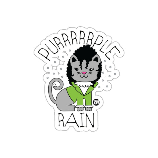 Purrrrple Rain Cat Graphic Illustration Sticker