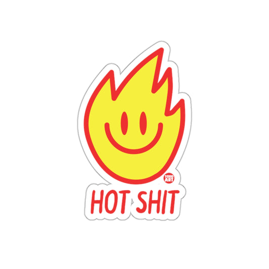 Smiling Flame Graphic with Bold Hot Shit Sticker