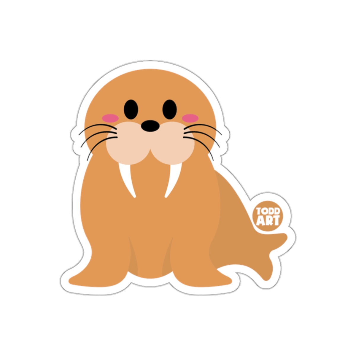 Cute Cartoon Walrus Sticker by Todd Art Stickers
