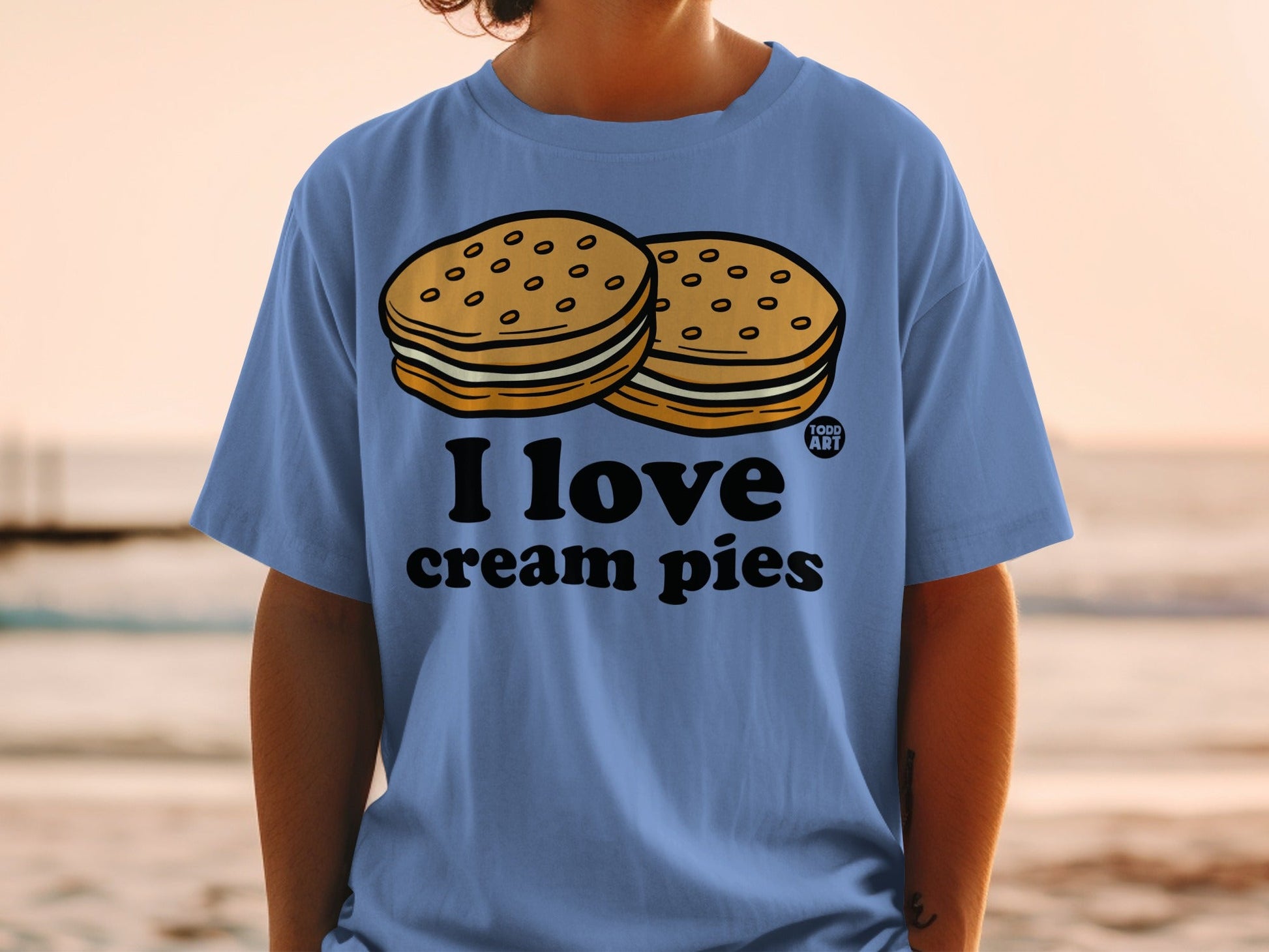 I Love Cream Pies Graphic Tee Fun and Casual Shirt
