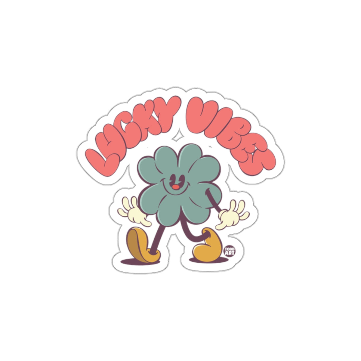 Lucky Vibes Cute Cartoon Clover Stickers
