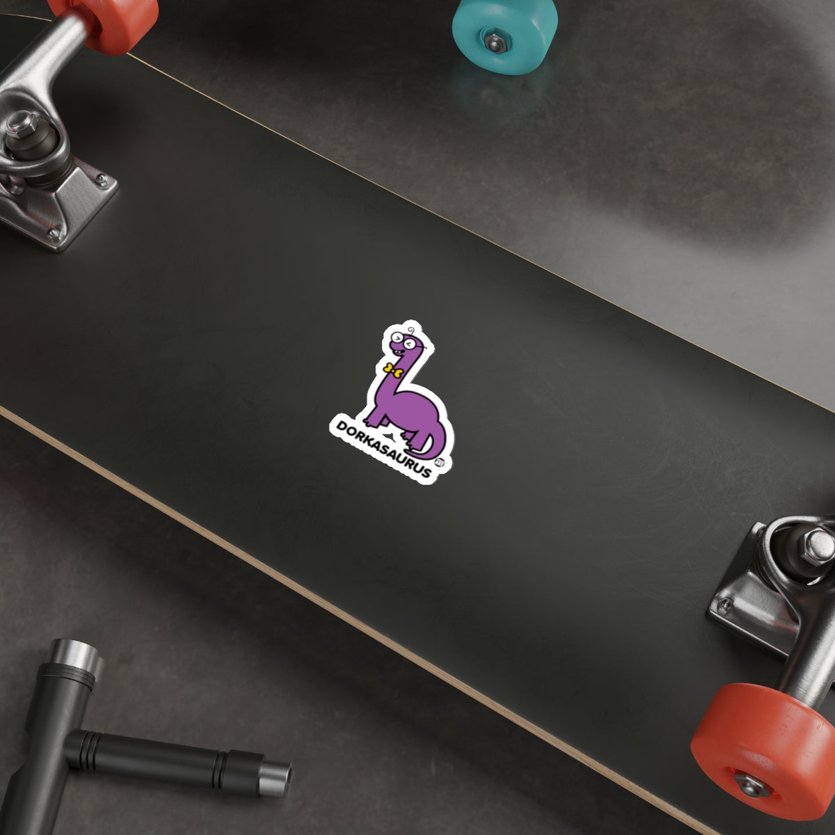Dorkasaurus Purple Dinosaur With Glasses And Bowtie Stickers