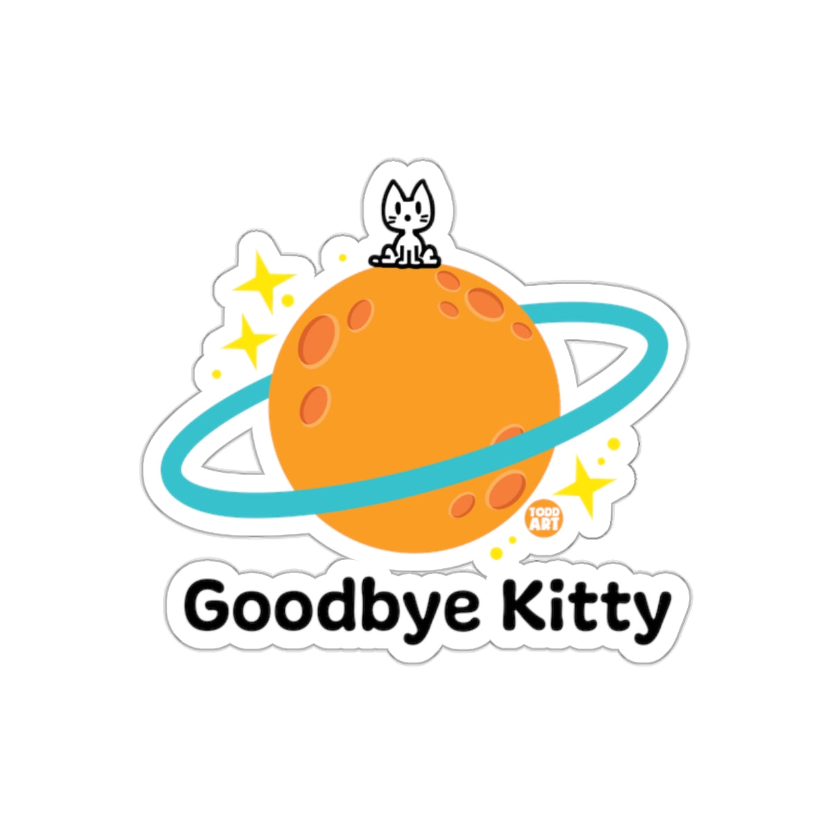 Goodbye Kitty Astronaut Sticker Cute Planet Design