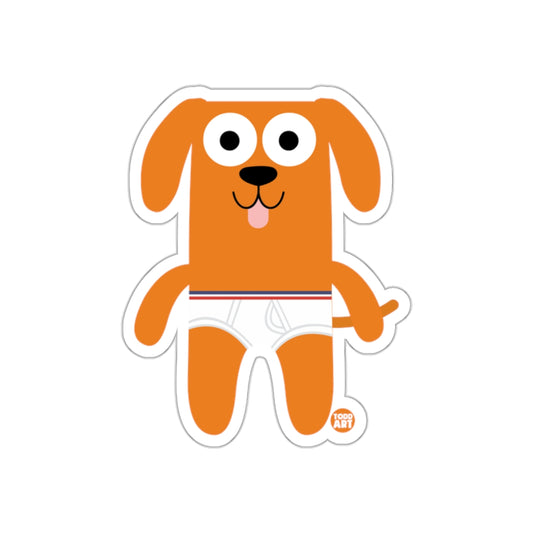 Cute Orange Dog Cartoon Character Sticker for Fun
