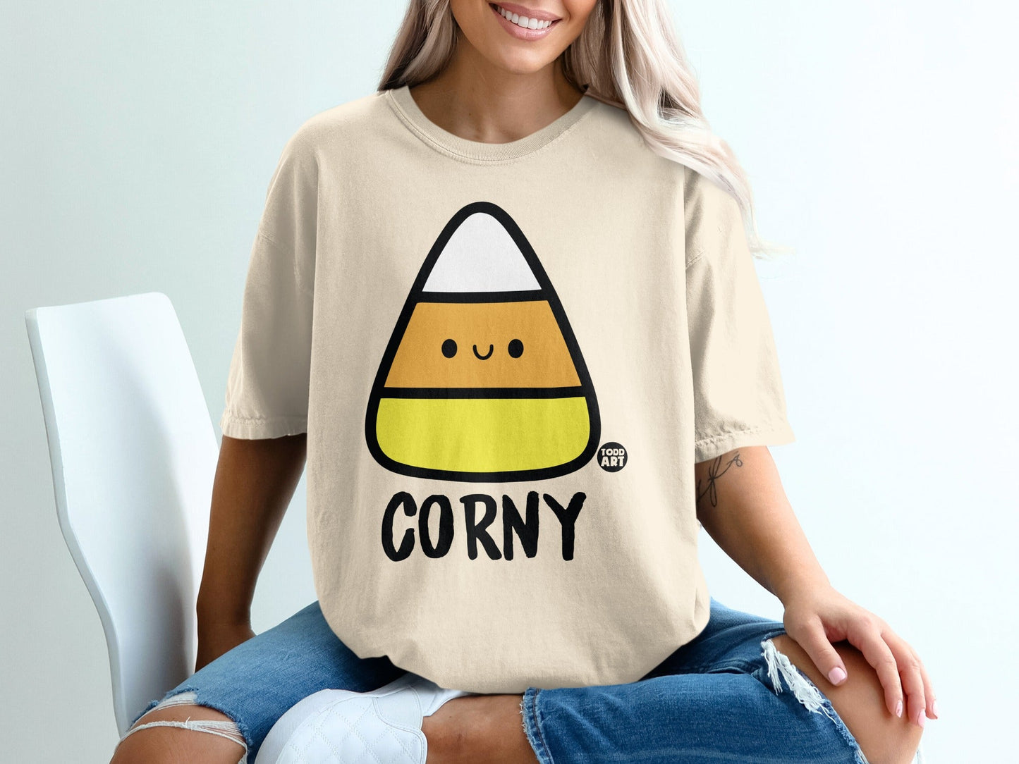 Corny Candy Corn Halloween Graphic Toddler Tee Shirt