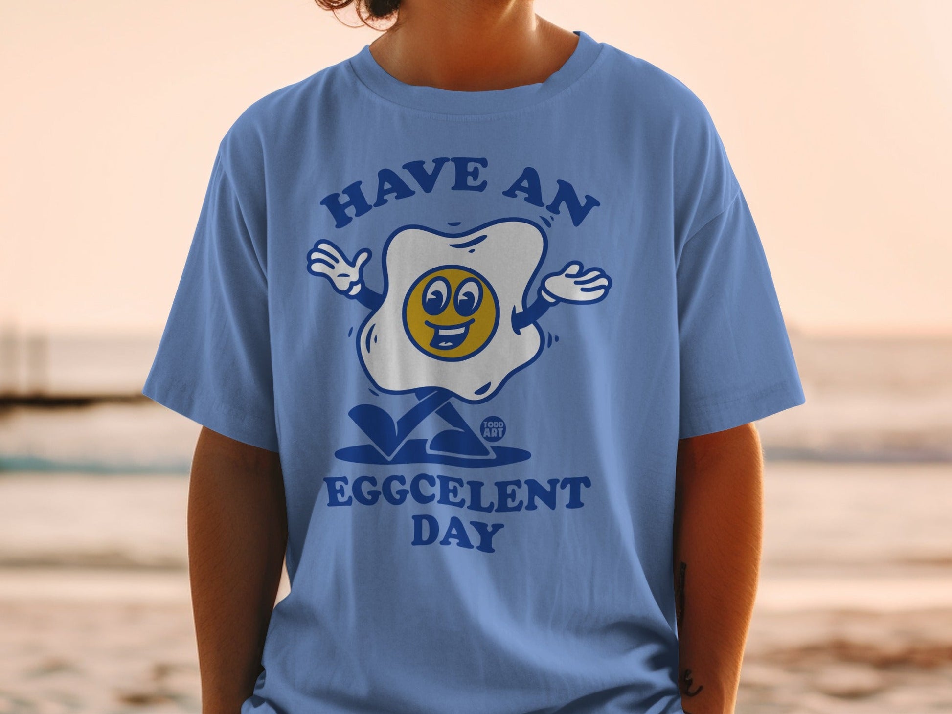 Have an Eggcelent Day Funny Egg Cartoon T-shirt