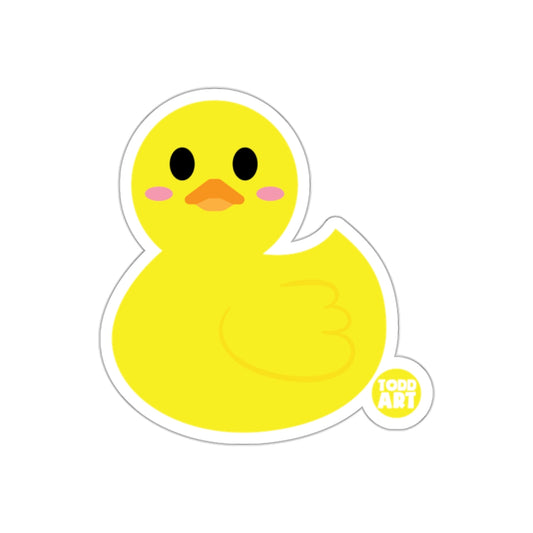 Adorable Yellow Duck Illustration Todd Art Sticker