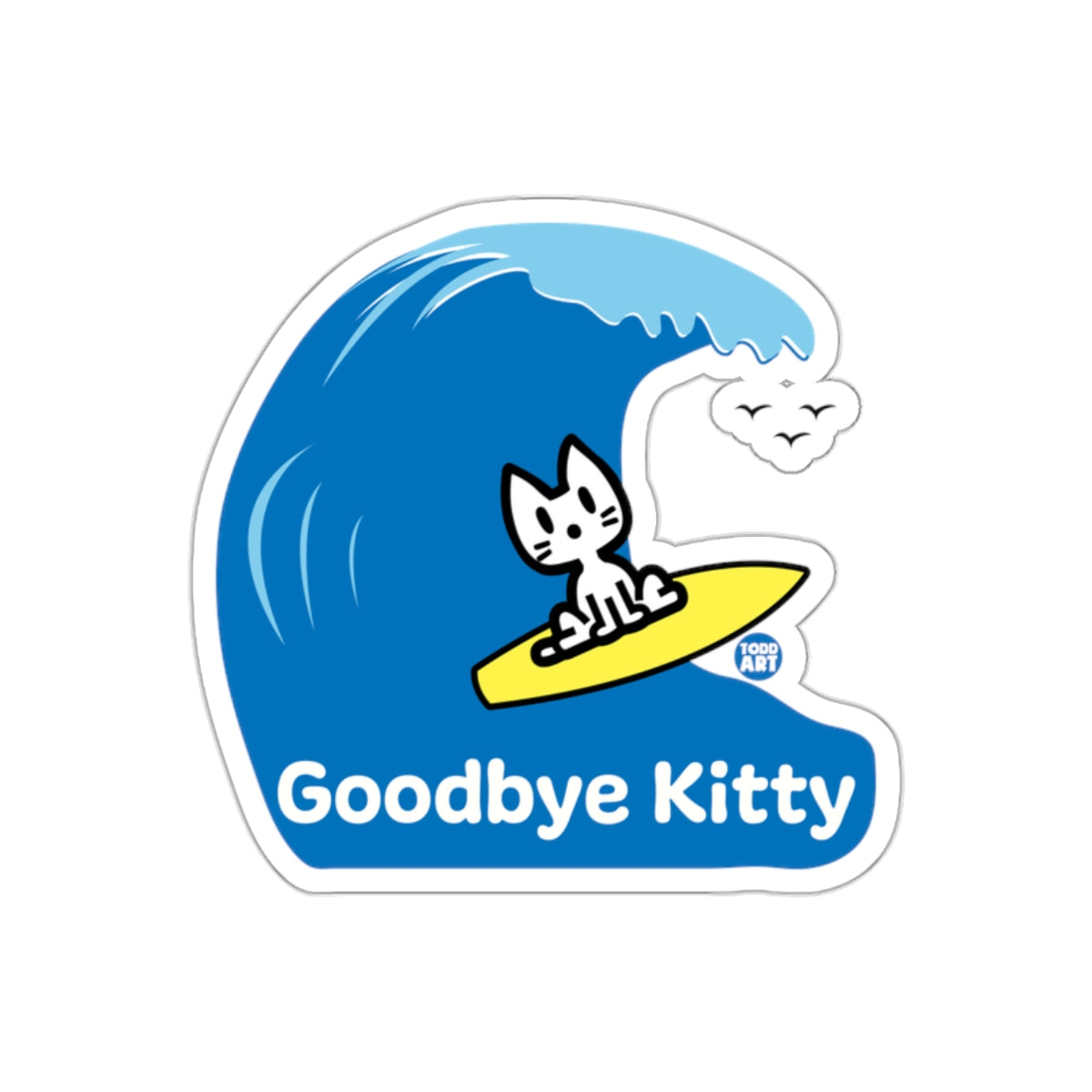 Goodbye Kitty Surfing Sticker Goodbye Kitty Sticker
