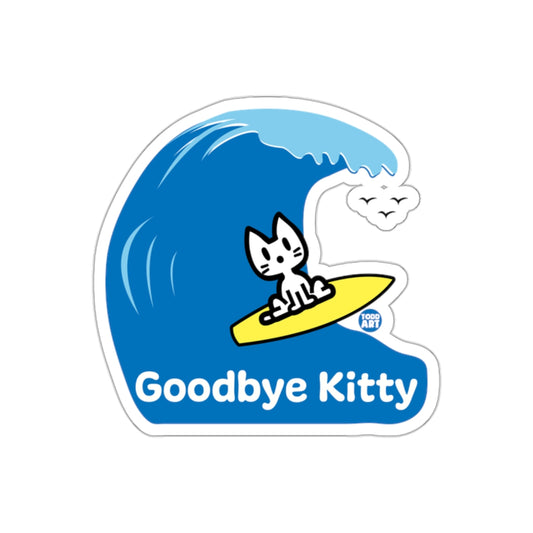 Goodbye Kitty Surfing Sticker Goodbye Kitty Sticker