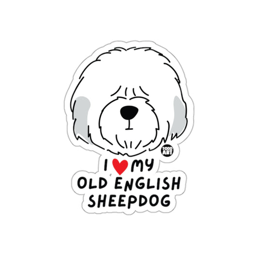I Love My Old English Sheepdog sticker product
