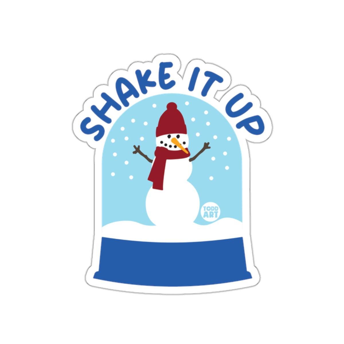 Shake It Up Snowman in Snow Globe Art Sticker