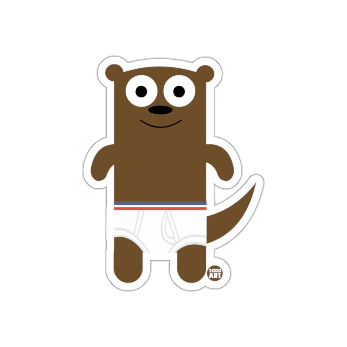 Cute Cartoon Bear with Boxer Shorts Sticker Decal