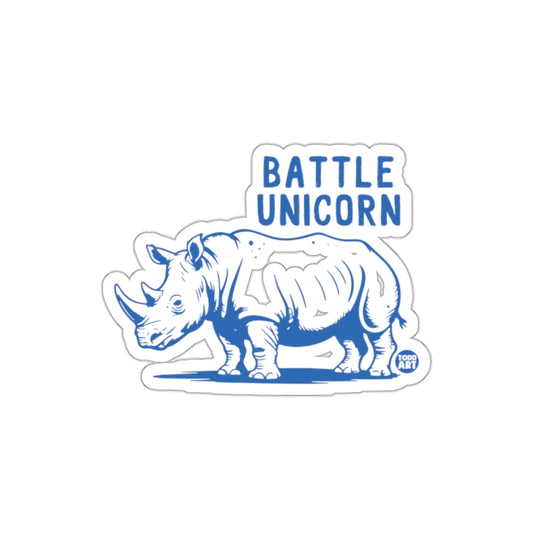 Battle Unicorn Rhinoceros Sticker Fun Gift Item