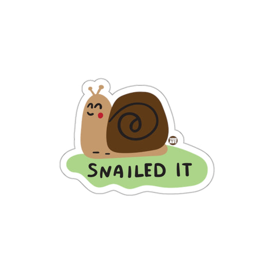 Snailed It Cute Snail with Fun Slogan Sticker