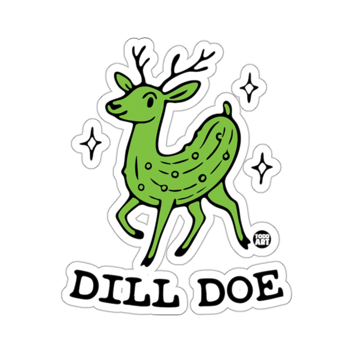 Whimsical Dill Doe Pickle Deer Cartoon Art product type